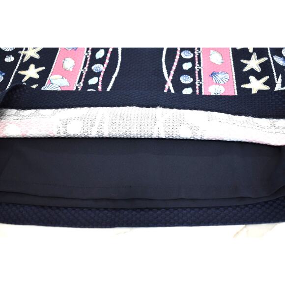 Talbots Skirt Women's Size 8P Seashells Pink Navy Blue Sailor Nautical Petite - Picture 7 of 7